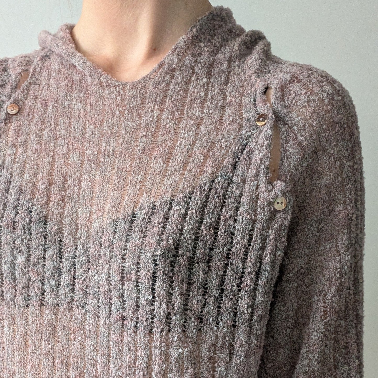 Lavender bouclé hoodie