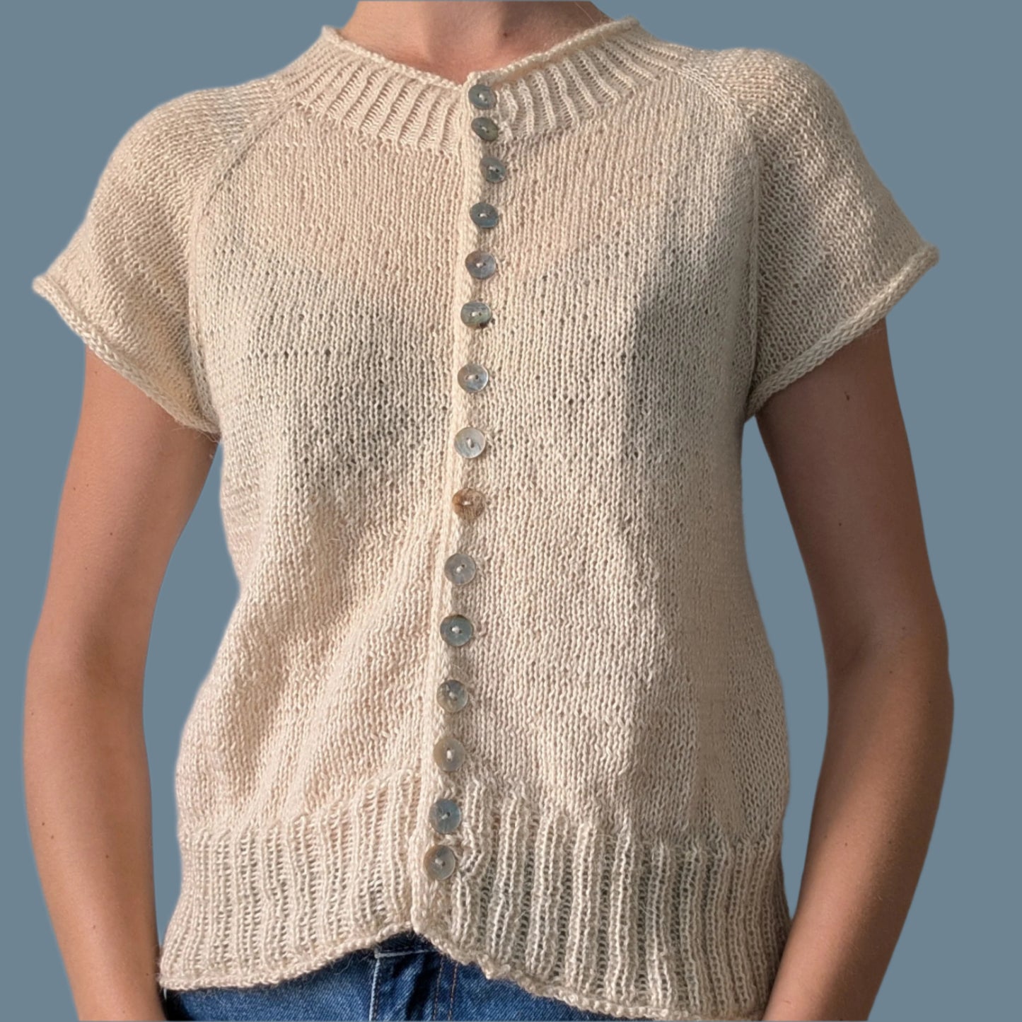 Handknitted cardi-tee