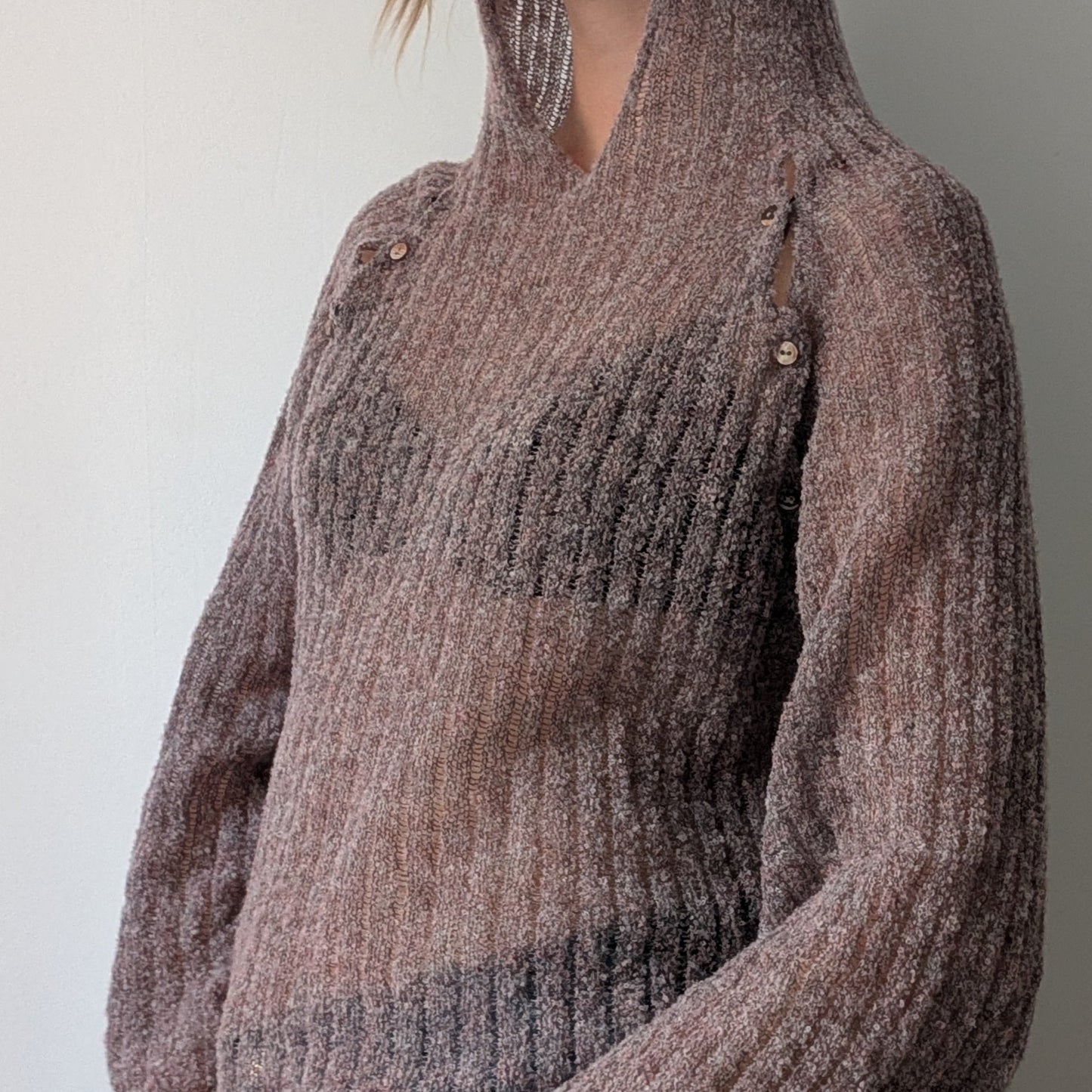 Lavender bouclé hoodie