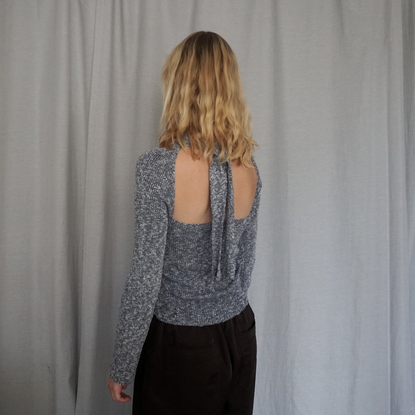 Open-back tie top