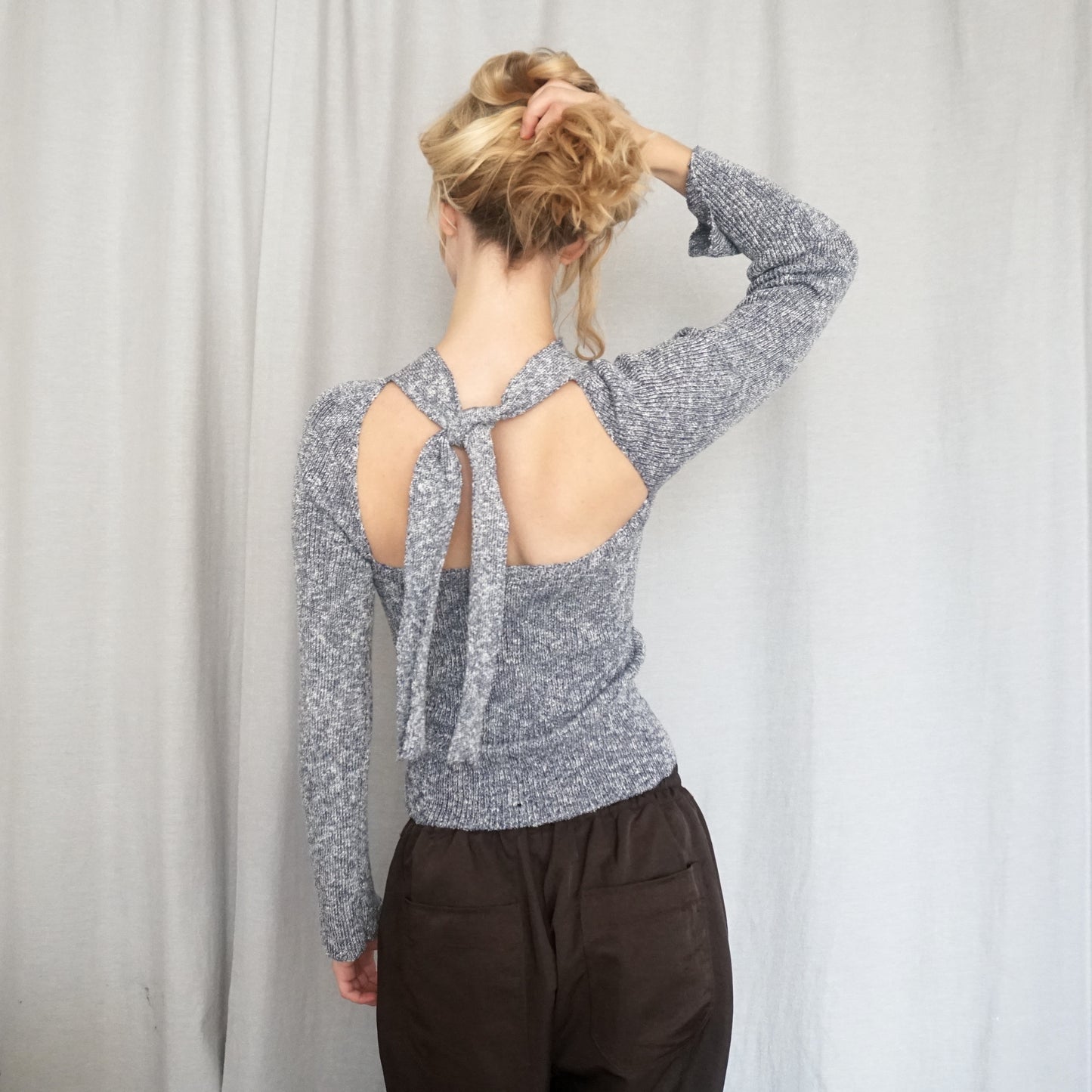 Open-back tie top