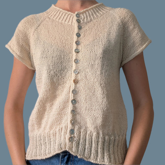 Handknitted cardi-tee