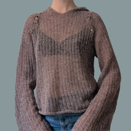 Lavender bouclé hoodie
